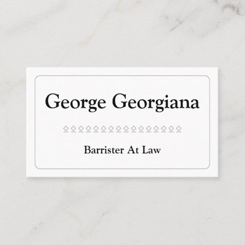 Basic and Simple Barrister At Law Business Card