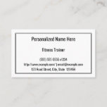 [ Thumbnail: Basic and Simple Fitness Trainer Business Card ]