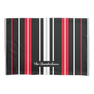 Basic and Simple Red White and Black Pillow Case