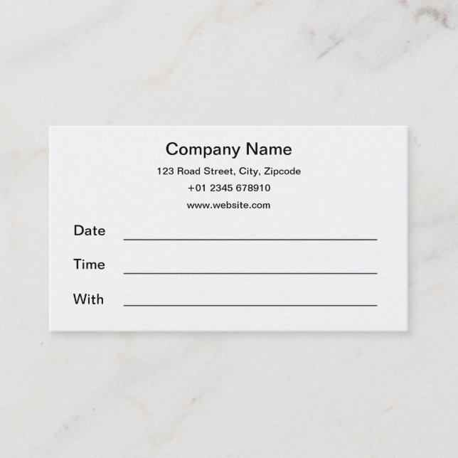 Basic Appointment Cards (Front)