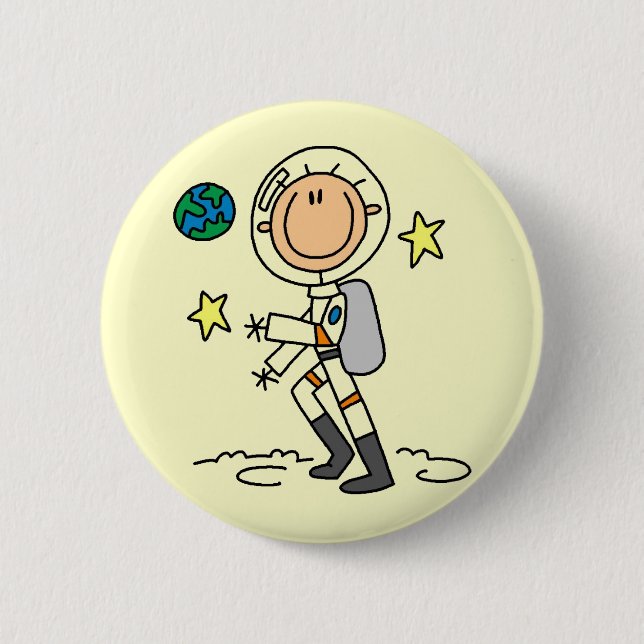Basic Astronaut Tshirts and Gifts Pinback Button (Front)