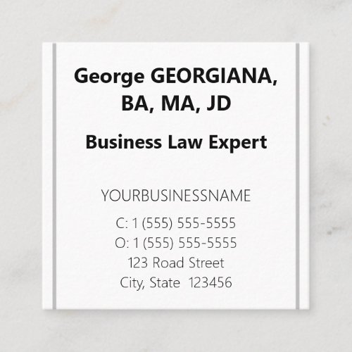 Basic Attorney Business Card