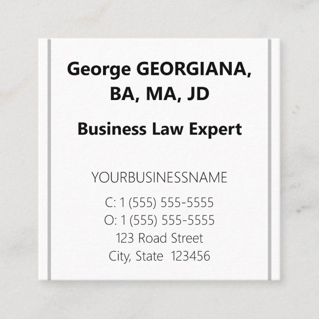 Basic Attorney Business Card (Front)