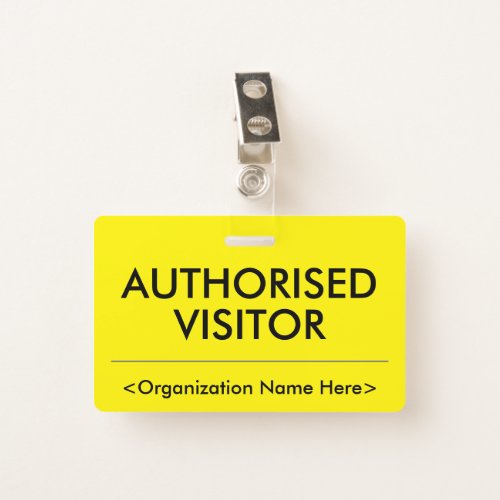 Basic AUTHORISED VISITOR Badge