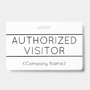 Basic "AUTHORIZED VISITOR" Badge