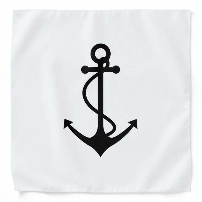 Basic Black Anchor Bandana (Front)