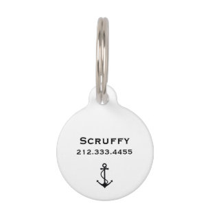 Basic Black Anchor Pet ID Tag