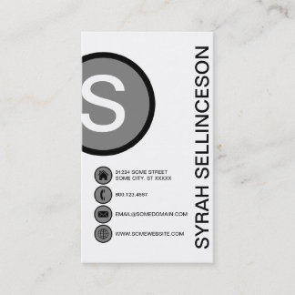 basic black and white bubbles business card