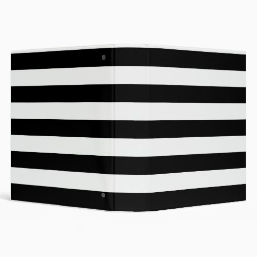 Basic Black and White Stripes Binder