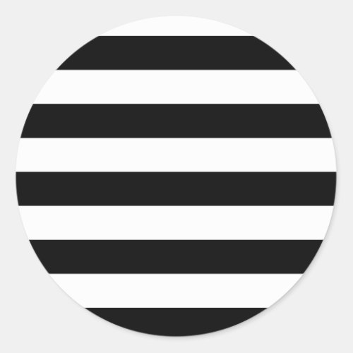 Basic Black and White Stripes Classic Round Sticker