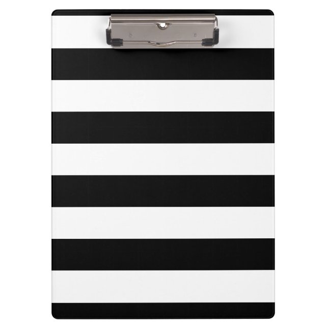 Basic Black and White Stripes Clipboard (Front)
