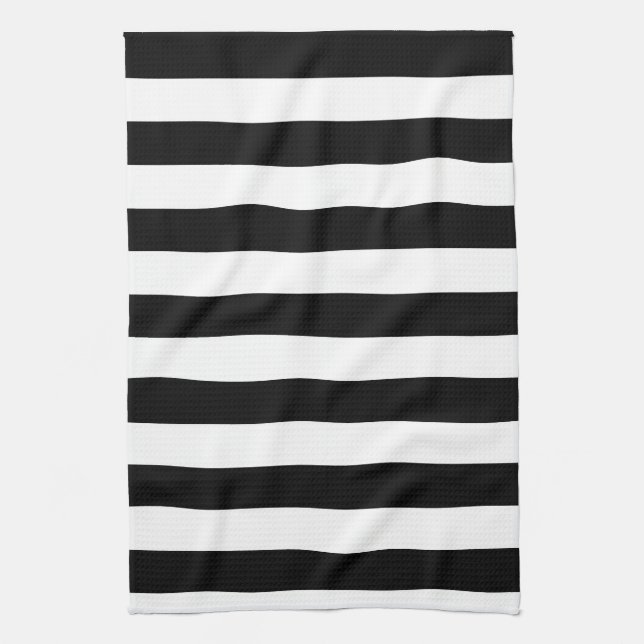 Basic Black and White Stripes Kitchen Towel (Vertical)