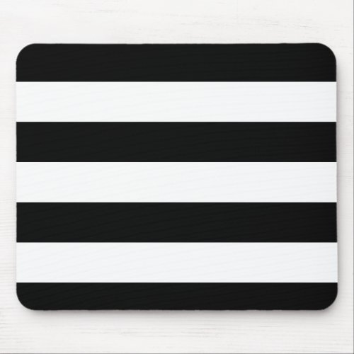 Basic Black and White Stripes Mouse Pad