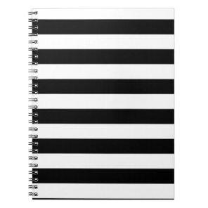 Basic Black and White Stripes Notebook