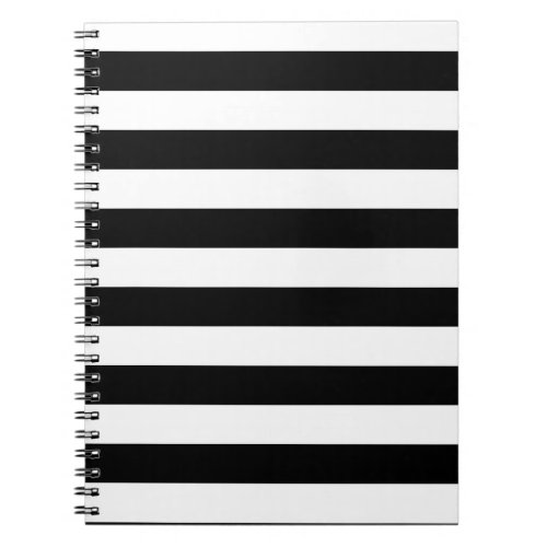 Basic Black and White Stripes Notebook