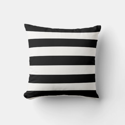 Basic Black and White Stripes Throw Pillow