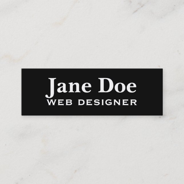 Basic Black Business Cards to Customize (Front)