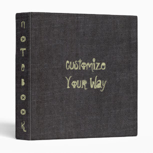Basic Black Denim Print Notebook Avery Binder