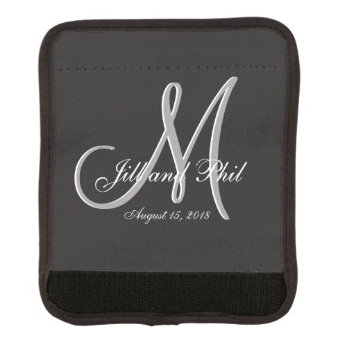 Basic Black Fabulous Wedding Monogram Great Value Luggage Handle Wrap