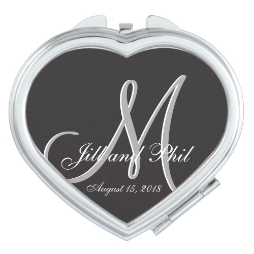 Basic Black Fabulous Wedding Monogram Great Value Mirror For Makeup