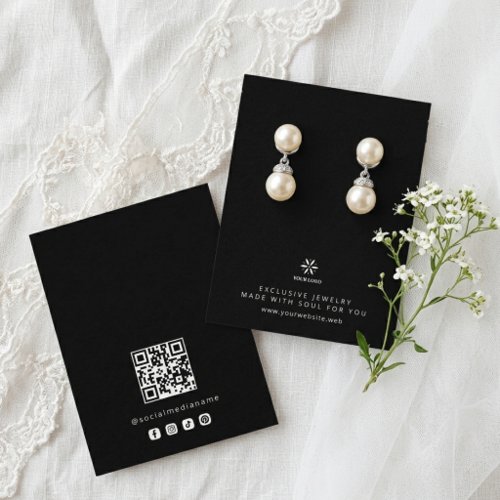 Basic Black Jewelry Display Template Logo TMF26 Business Card