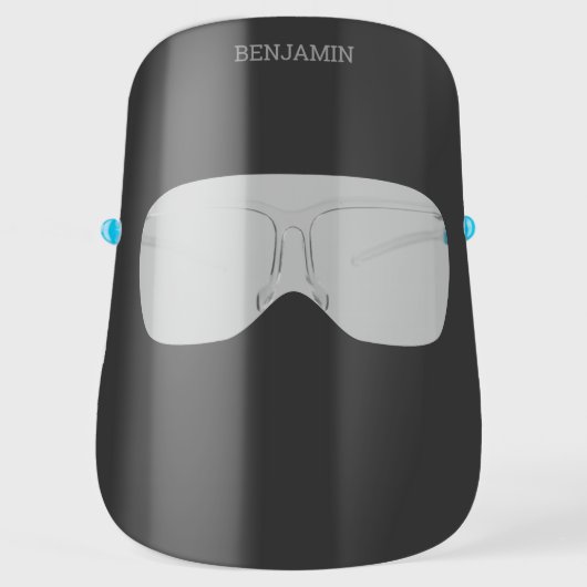 Basic Black Mask with Eye Opening and Name (Front)