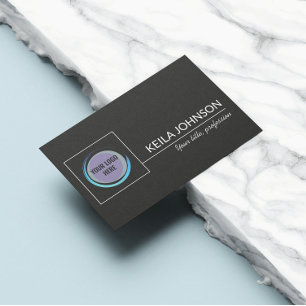 Basic Black QR Code Business Logo Custom Business Card