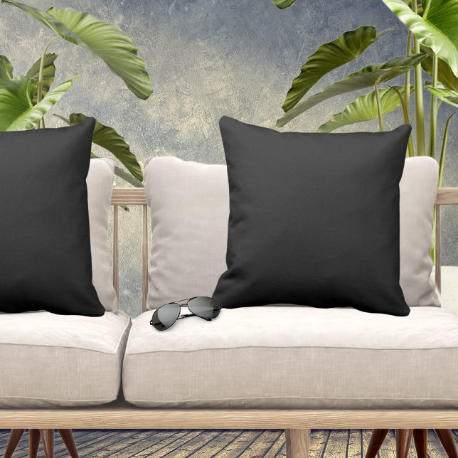 Basic Black solid color plain Simple pillow (Creator Uploaded)