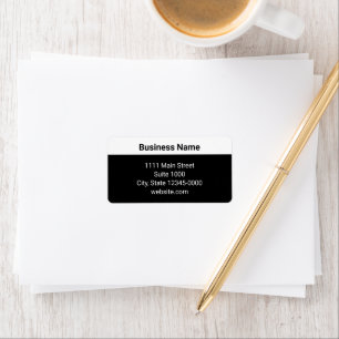 Basic Black White Business Website Return Address Label