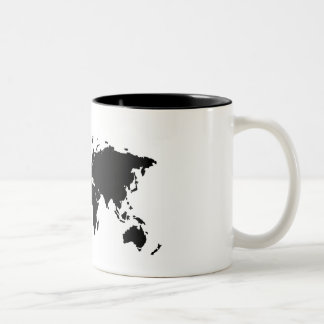 Basic Black World Map Mug