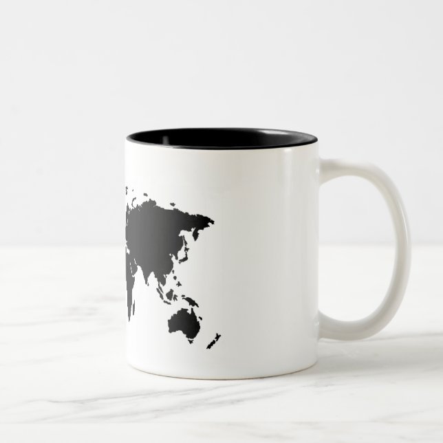 Basic Black World Map Mug (Right)