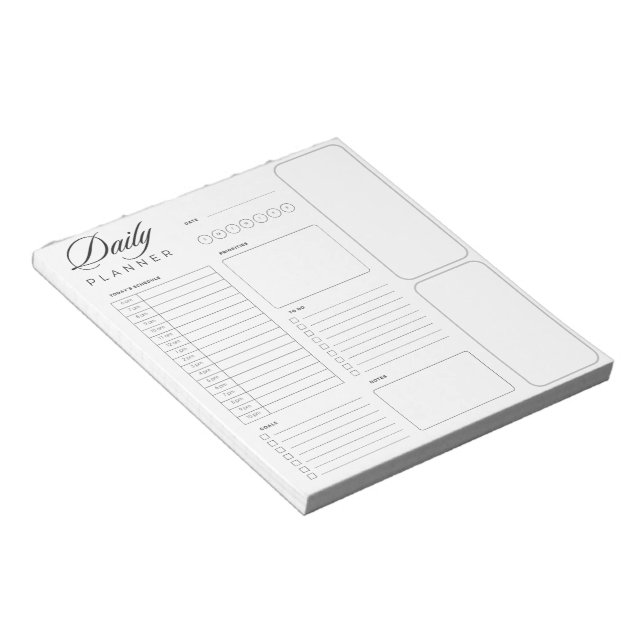 Basic blank universal daily planner sheets notepad (Angled)