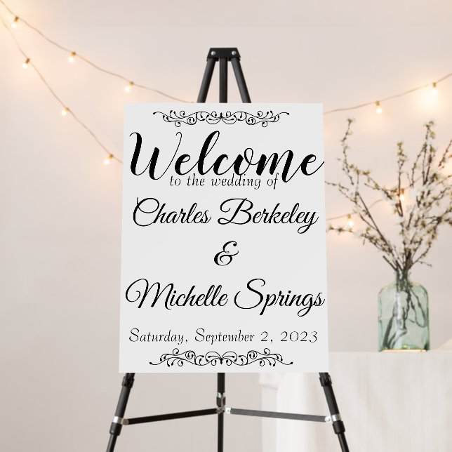 Basic Blank Wedding Welcome Poster Foam Board (In Situ (Stand))