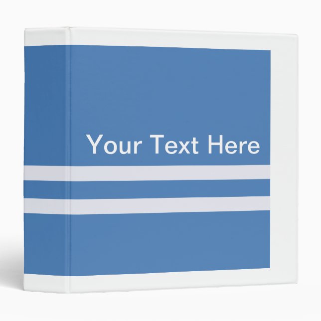 Basic Blue and White 3 Ring Binder (Front/Spine)