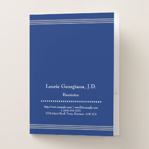 Basic Blue Barrister Pocket Folder