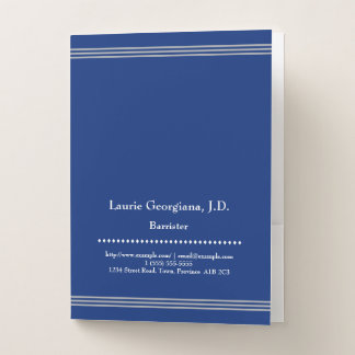 Basic Blue Barrister Pocket Folder