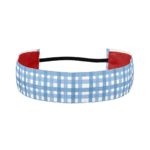 Basic Blue Plaid Grosgrain Ribbon Headband