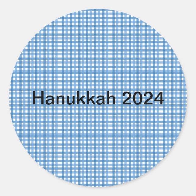 Basic Blue Plaid Sticker/Envelope Seal (Front)