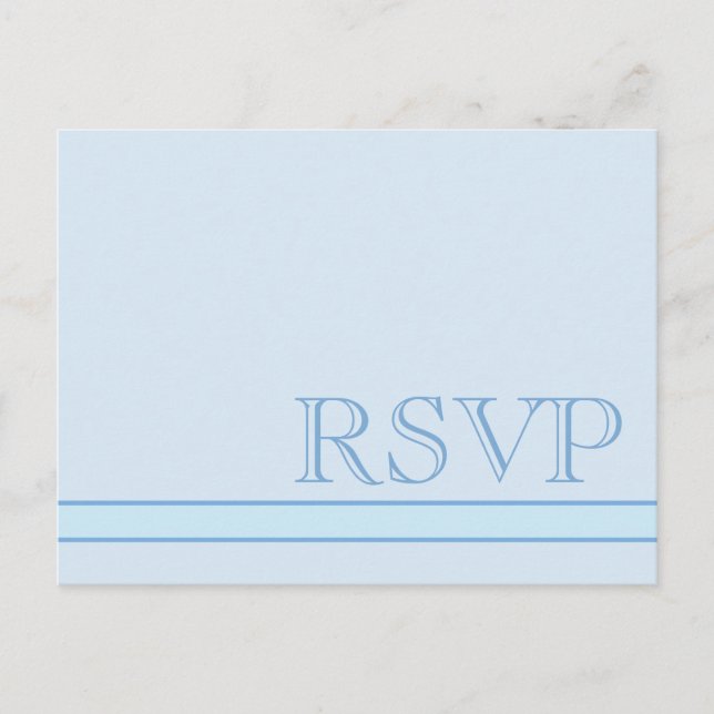 Basic Blue RSVP Invitation Postcard (Front)