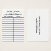 Basic Book Insert Card. (Front & Back)