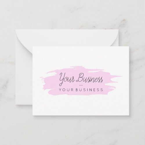 Basic Brush Custom Logo 1 Pink Note Card