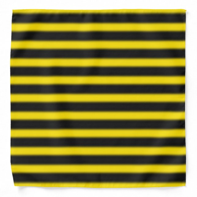 Basic Bumble Bee Inspired Black + Yellow Stripes Bandana (Front)