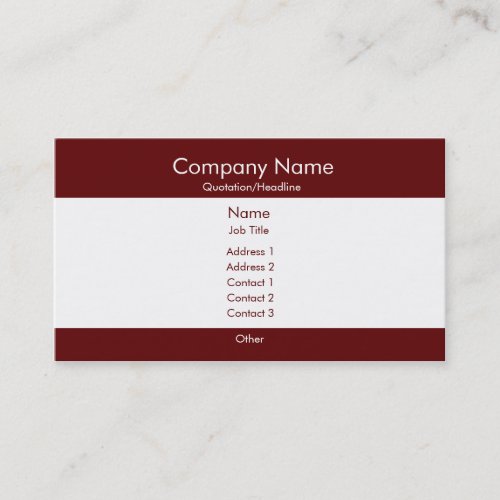 Basic Burgundy &amp; White Business Card Templates