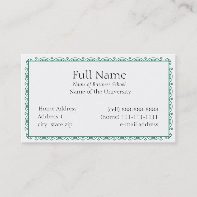 Basic Business Card for Students or Company (Front)