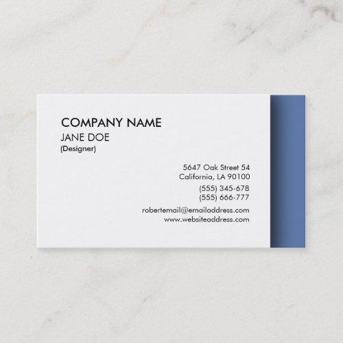 Basic Business Card with Blue Detail