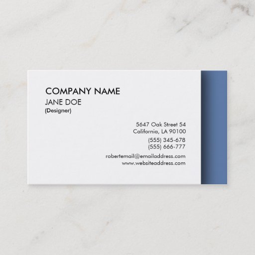 Customizable Basic Business Card with Blue Detail