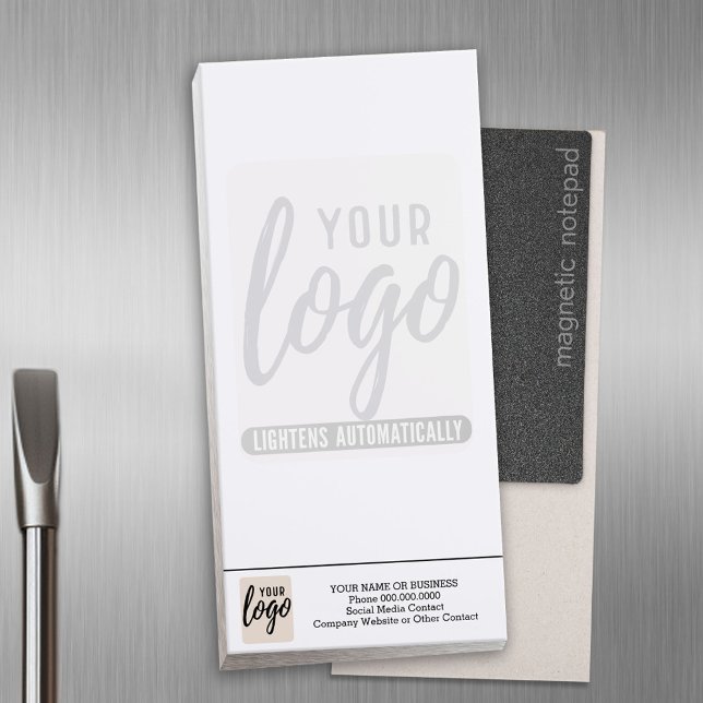 Basic Business Contact Info with Logo WATERMARK Magnetic Notepad (Refrigerator Notepad with logo - a great promotional product for your business)