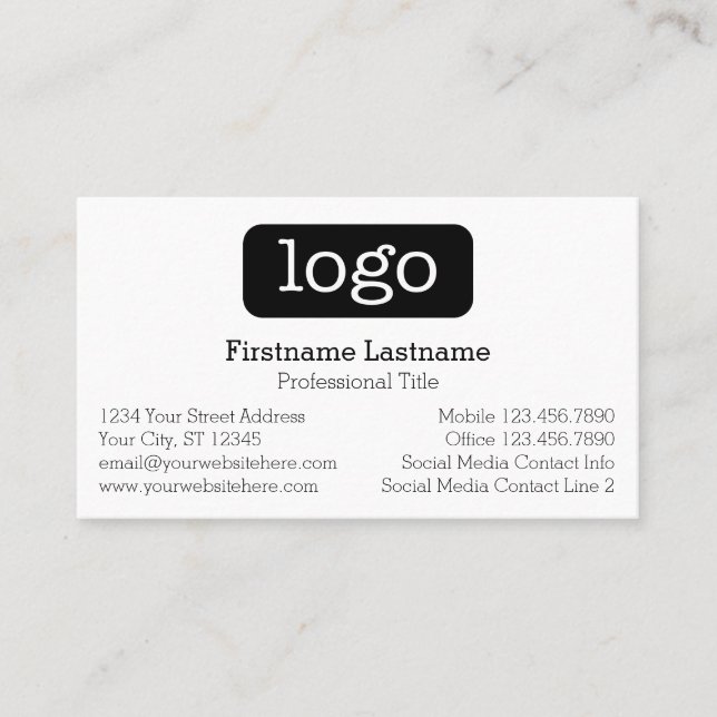 Basic Business Design Logo 7 Day Schedule Appointment Card (Front)