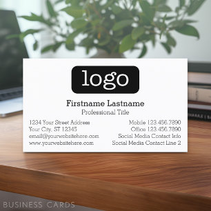 Basic Business Design Logo and Contact Information Business Card