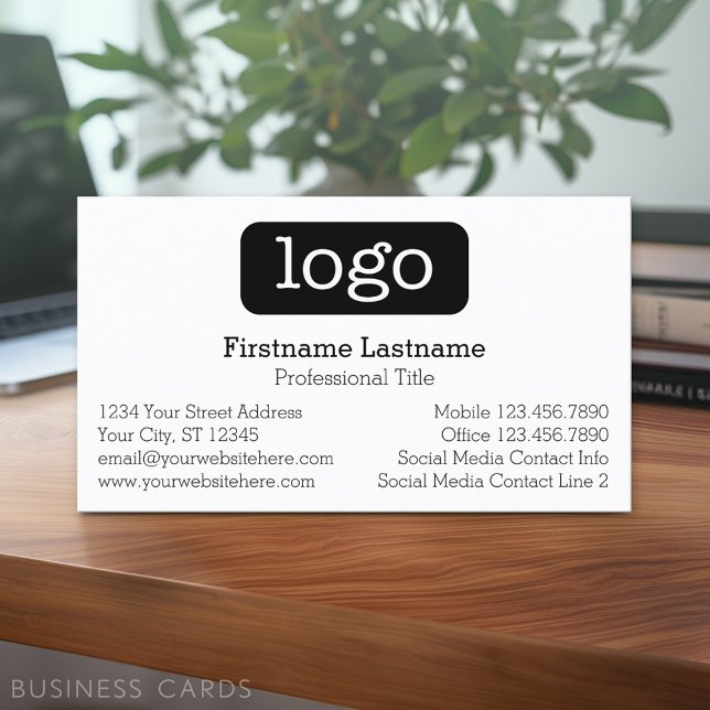 Basic Business Design Logo and Contact Information Business Card (Classic Design - Custom Business Cards)